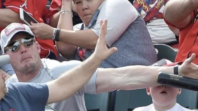 Photo of Man Engages ‘Super Dad’ Powers When A Baseball Bat Is Heading For His Son’s Head