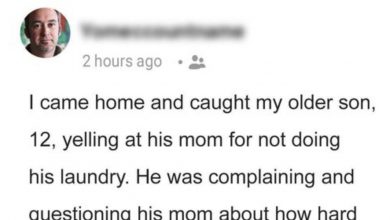 Photo of Dad Catches Son, 12, Yelling at Hardworking Mom for Not Doing His Laundry