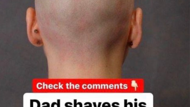 Photo of Dad shaves daughter’s head after she bullies girl with cancer and pulls off her wig