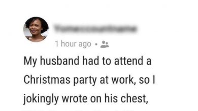 Photo of I Jokingly Wrote A Message On My Husband’s Chest Before His Work Christmas Party