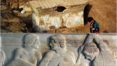 Photo of The Polyxena Sarcophagus, which is 2500 years old, can be found in the Troya Museum in Canakkale, Turkey