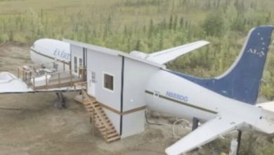 Photo of Couple takes retired airplane and turns it into beautiful 650-sq-ft tiny home