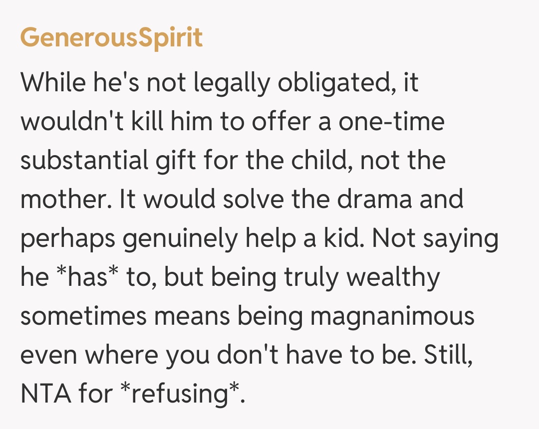 Comentariu de la GenerousSpirit