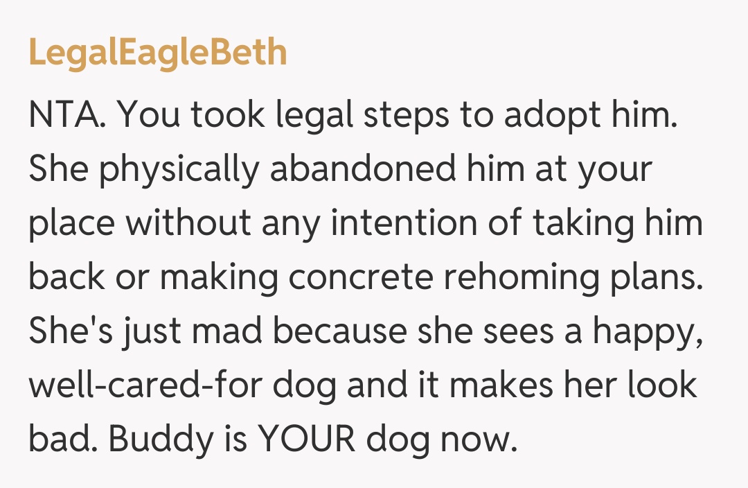 Comentariu de la LegalEagleBeth