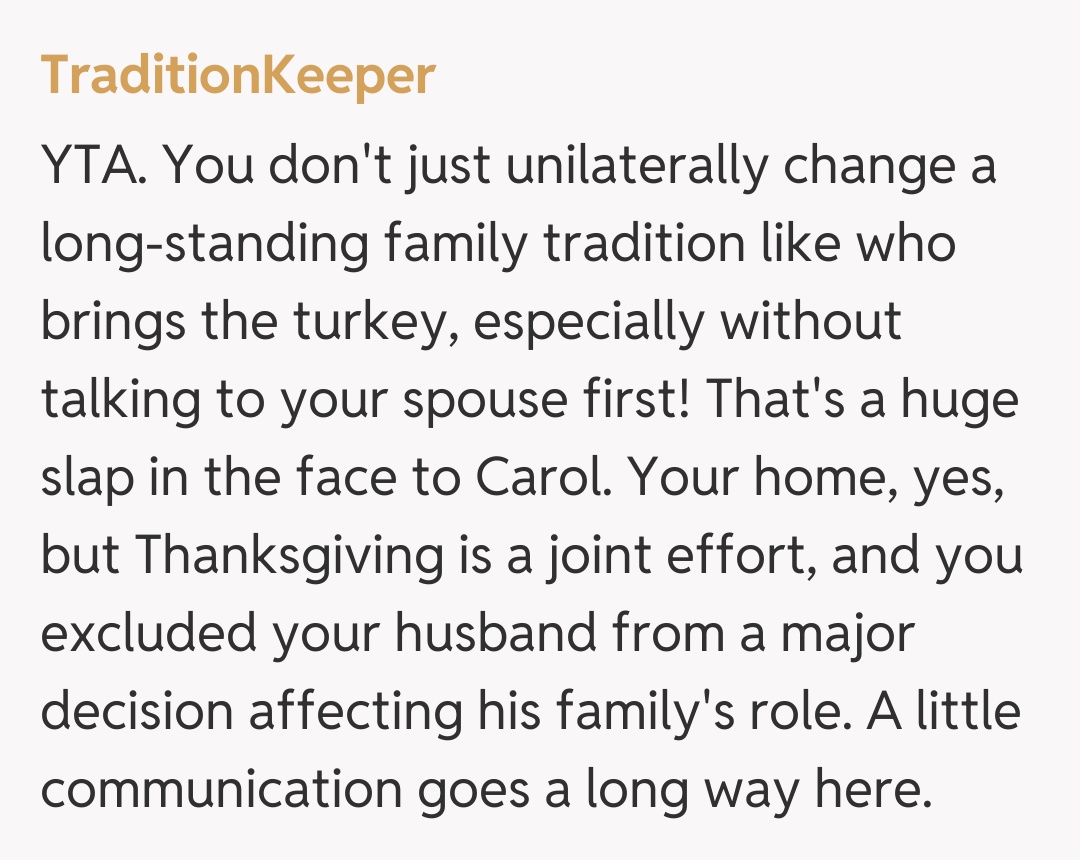 Comentariu de la TraditionKeeper