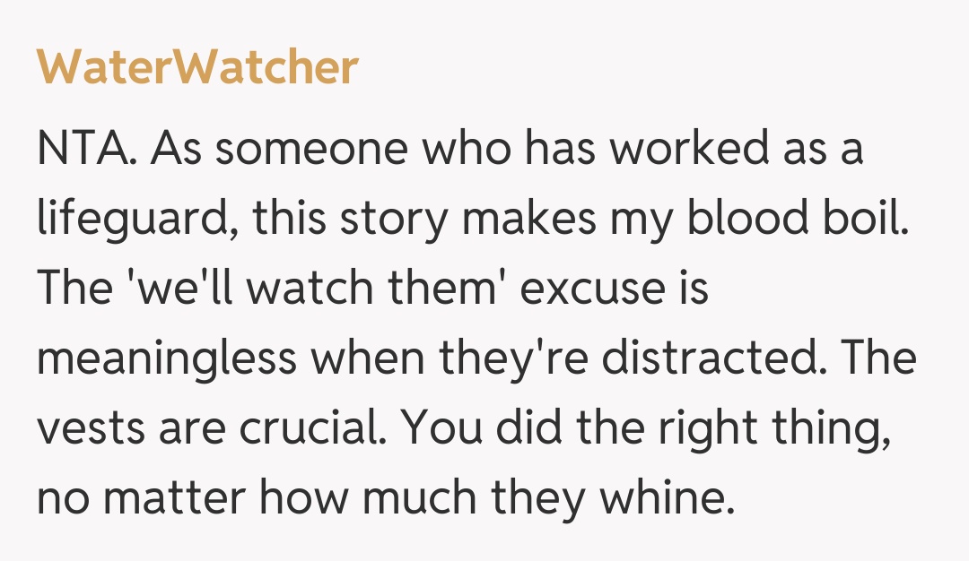 Comentariu de la WaterWatcher