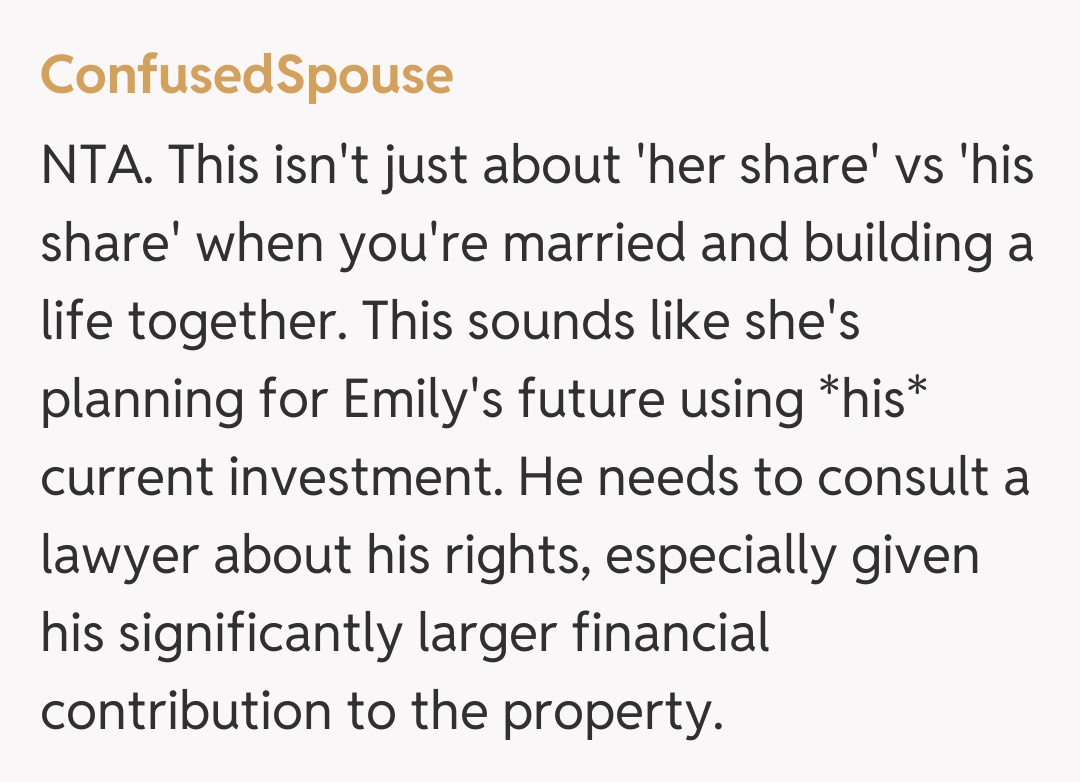 Comentariu de la ConfusedSpouse