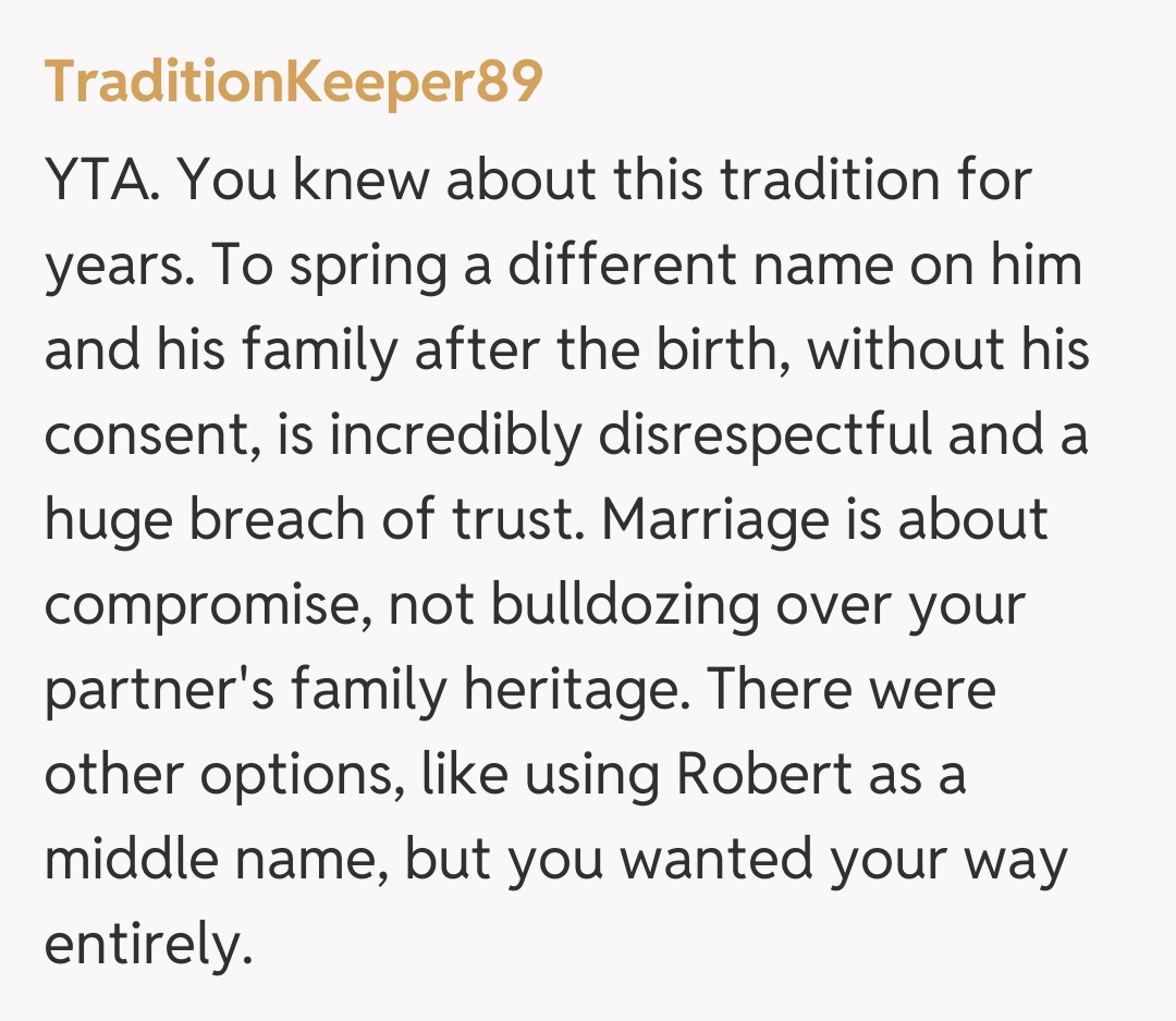 Comentariu de la TraditionKeeper89