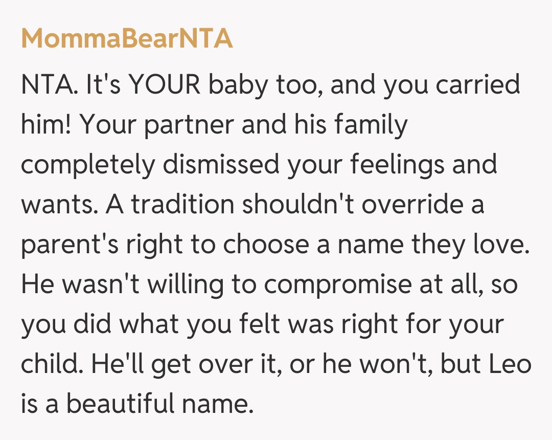 Comentariu de la MommaBearNTA