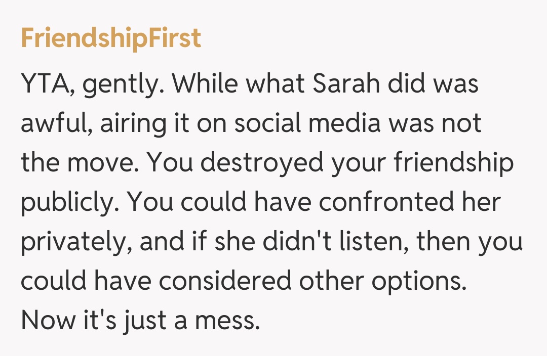 Comentariu de la FriendshipFirst