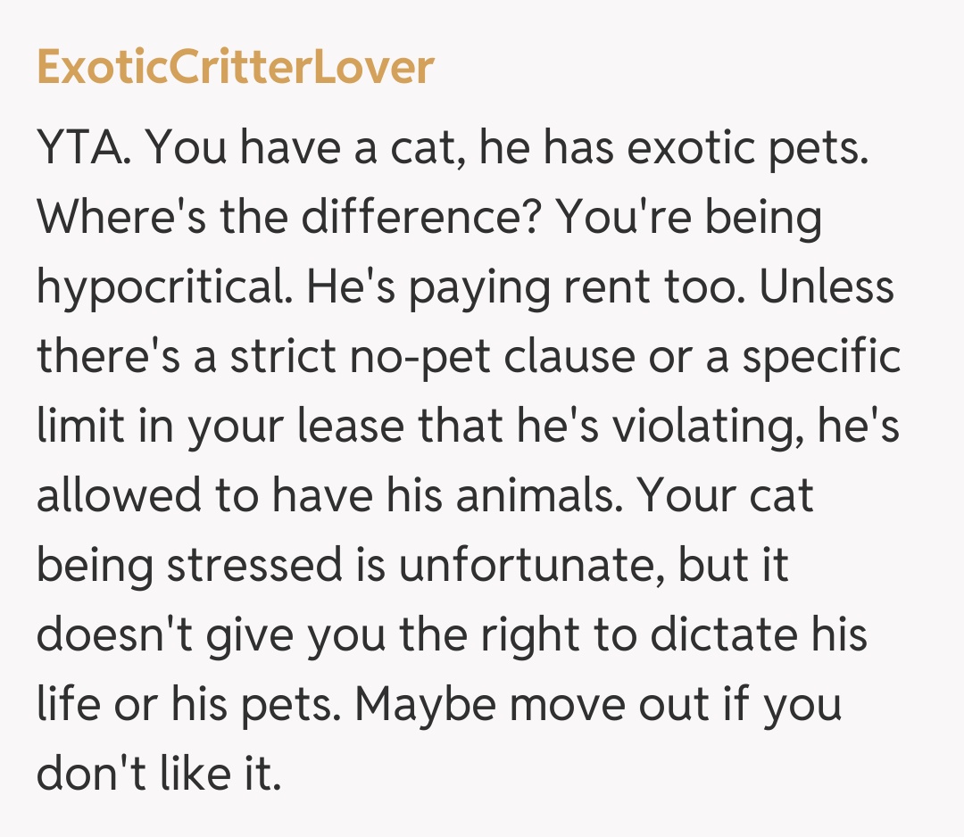 Comentariu de la ExoticCritterLover