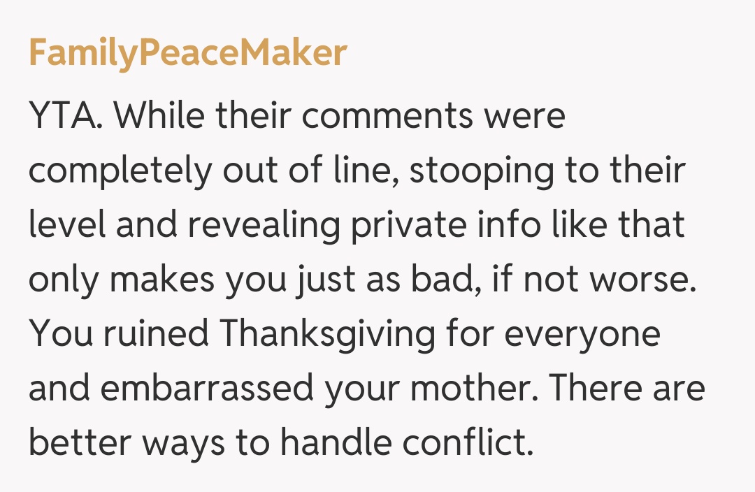 Comentariu de la FamilyPeaceMaker