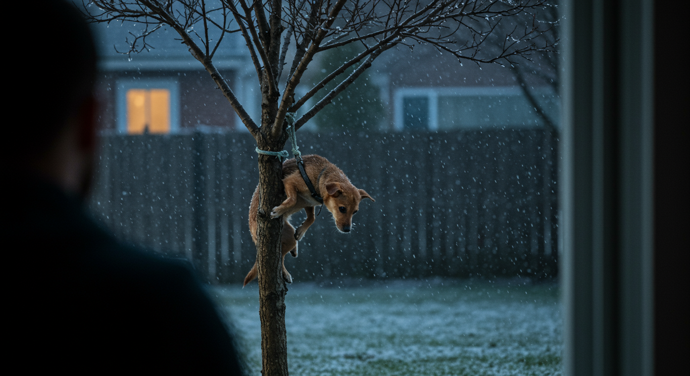AITA for calling the police on my neighbor after she left her dog tied outside in the freezing rain?