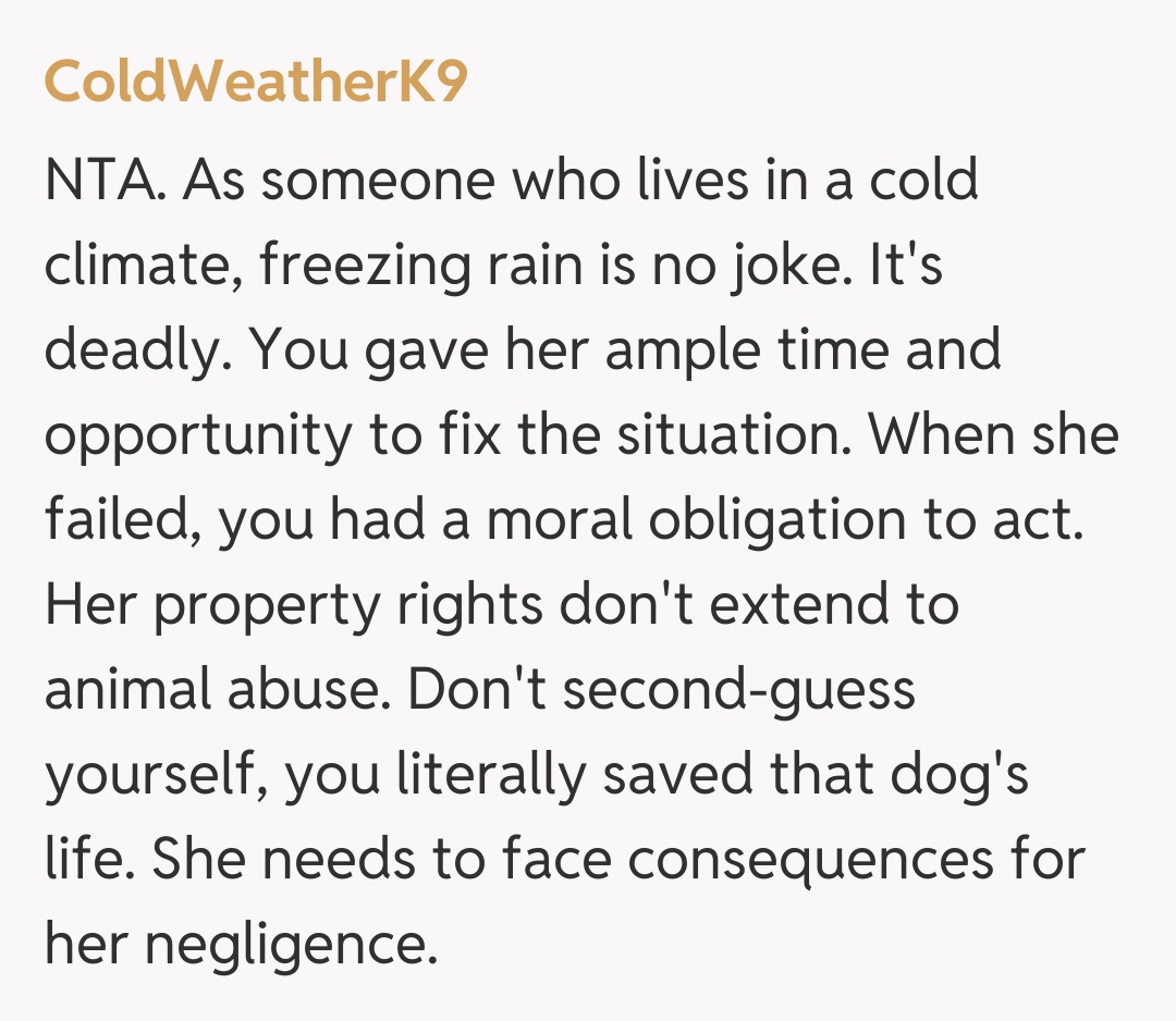 Comentariu de la ColdWeatherK9