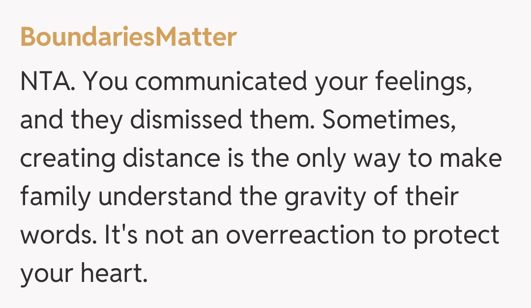 Comentariu de la BoundariesMatter
