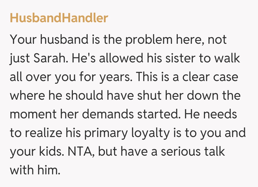 Comentariu de la HusbandHandler