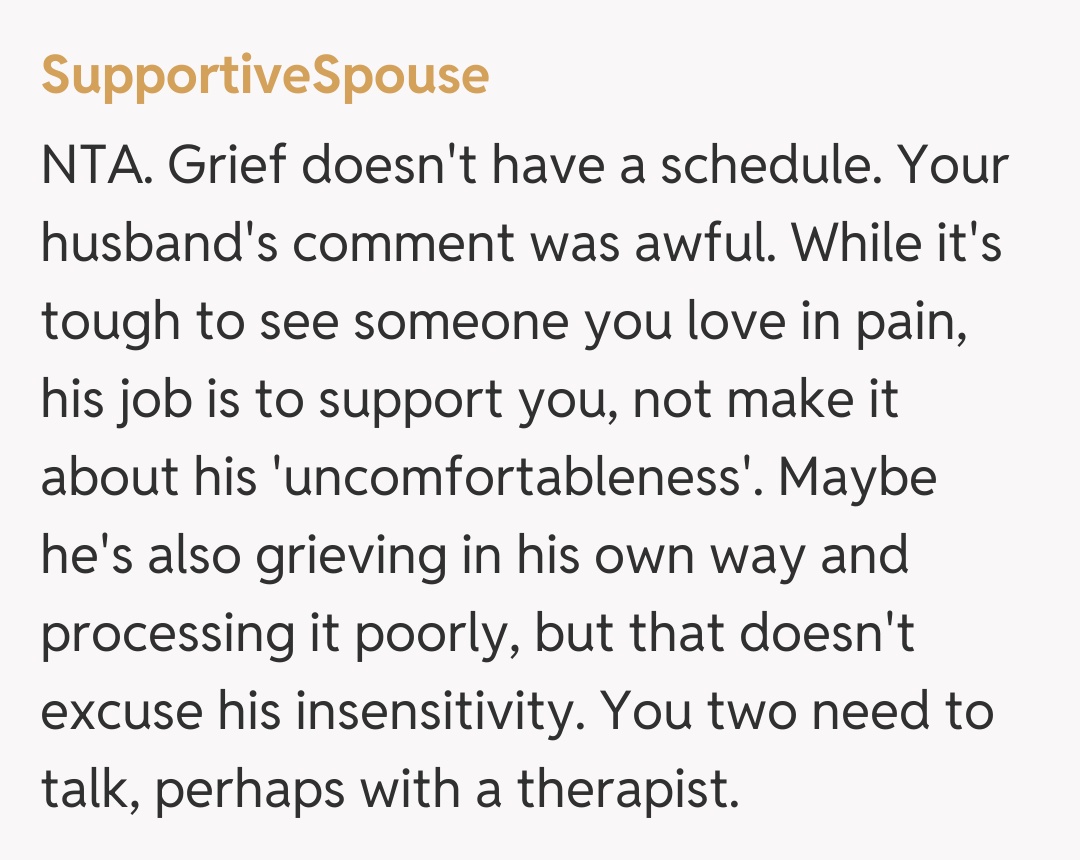 Comentariu de la SupportiveSpouse