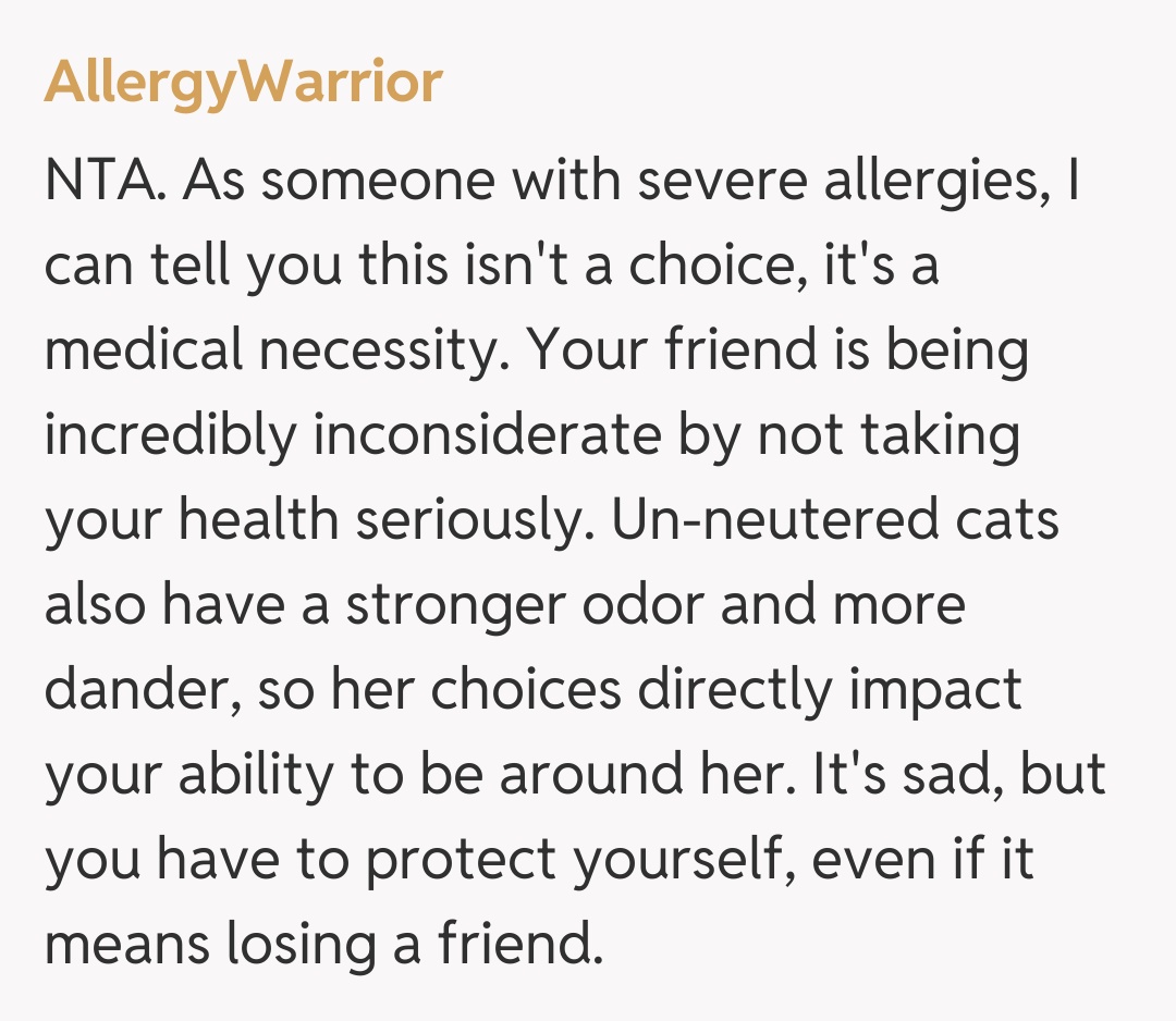 Comentariu de la AllergyWarrior