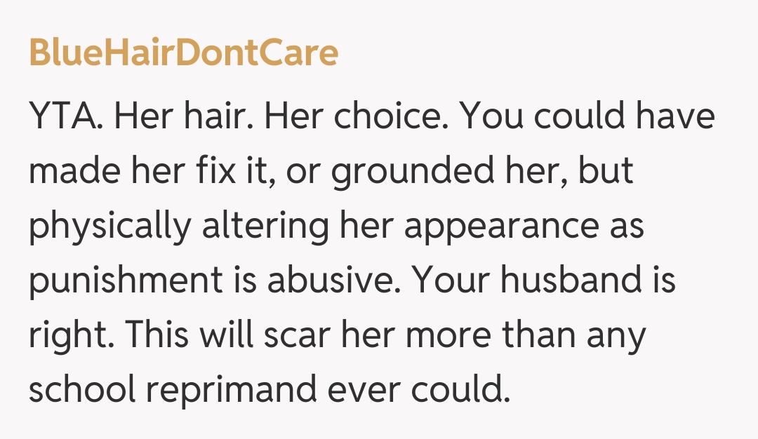 Comentariu de la BlueHairDontCare