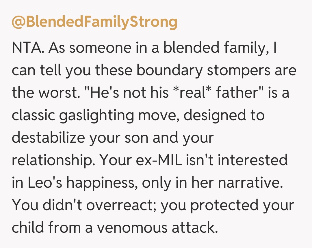 Comentariu de la @BlendedFamilyStrong