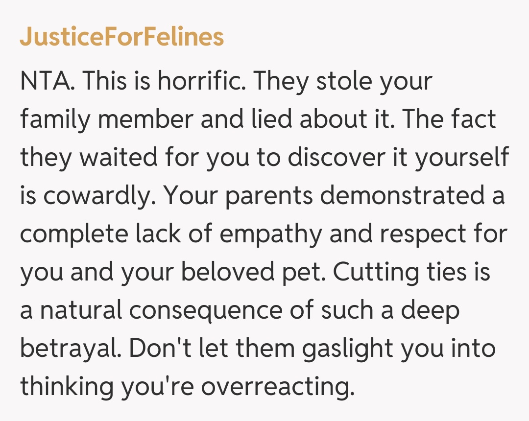 Comentariu de la JusticeForFelines