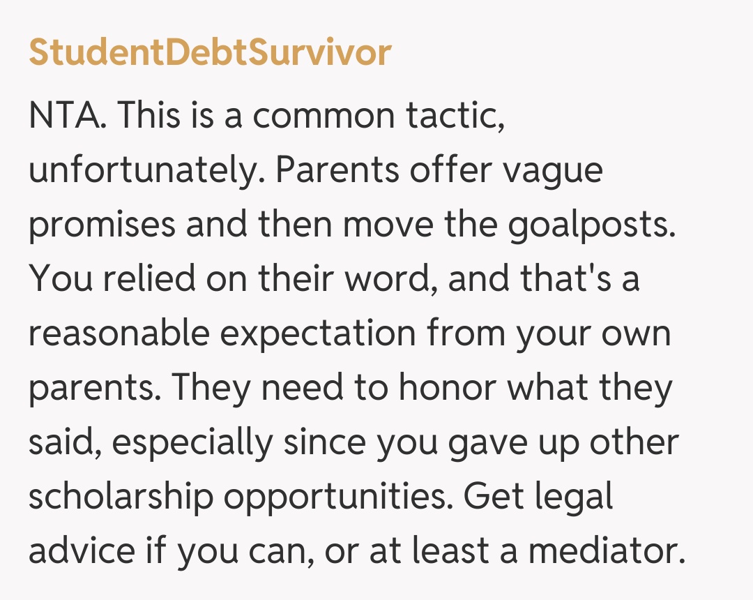 Comentariu de la StudentDebtSurvivor