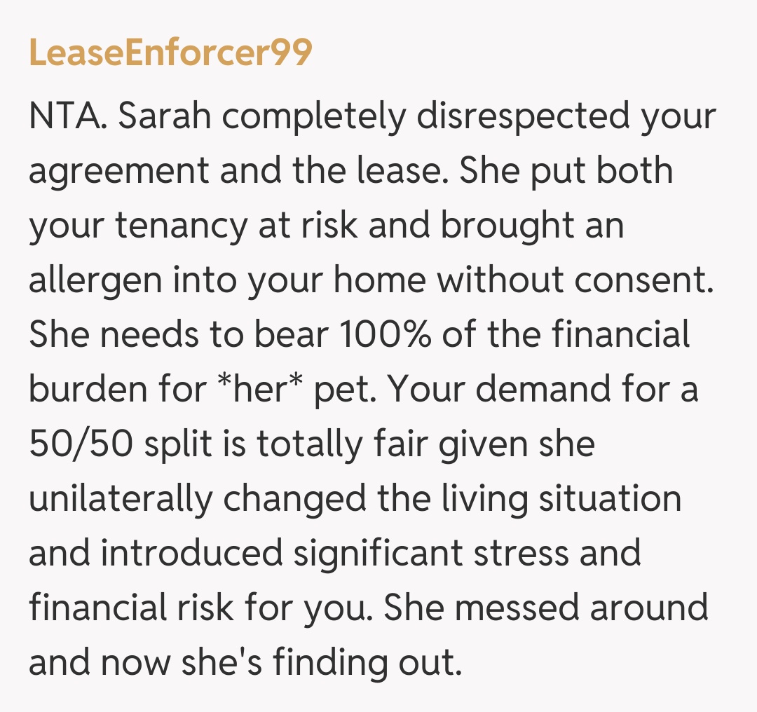 Comentariu de la LeaseEnforcer99