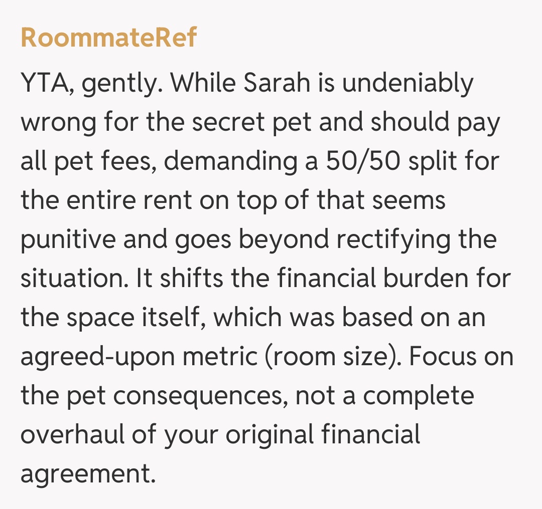 Comentariu de la RoommateRef