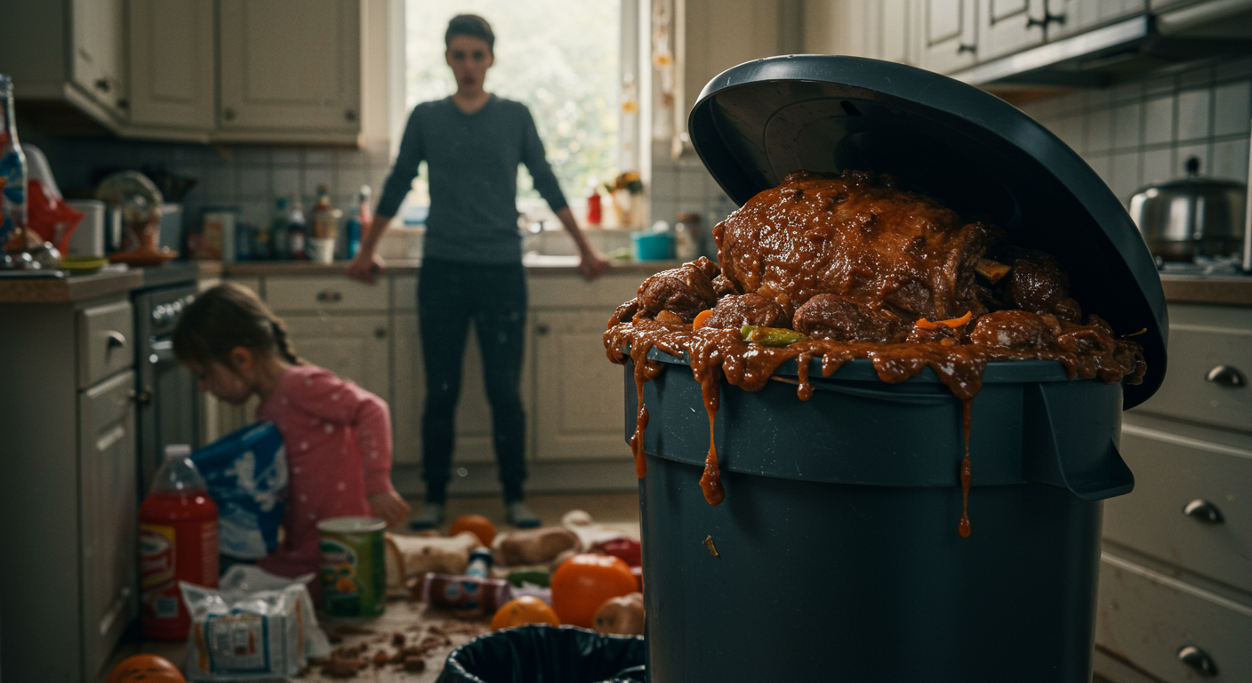 AITA for dumping dinner in the trash and asking my family not to stay at my place again?