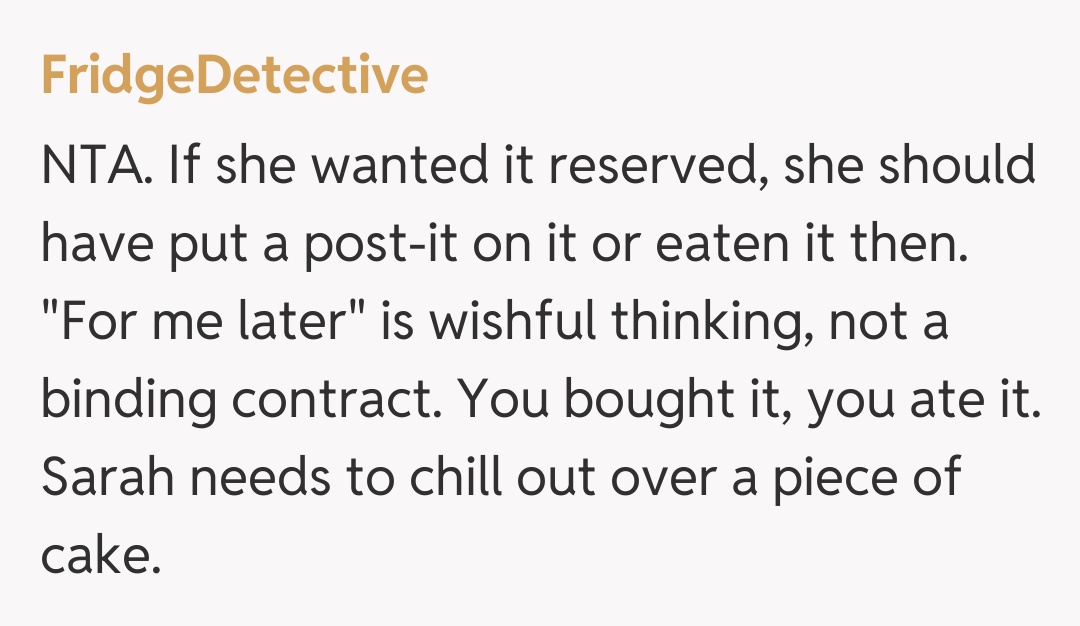 Comentariu de la FridgeDetective