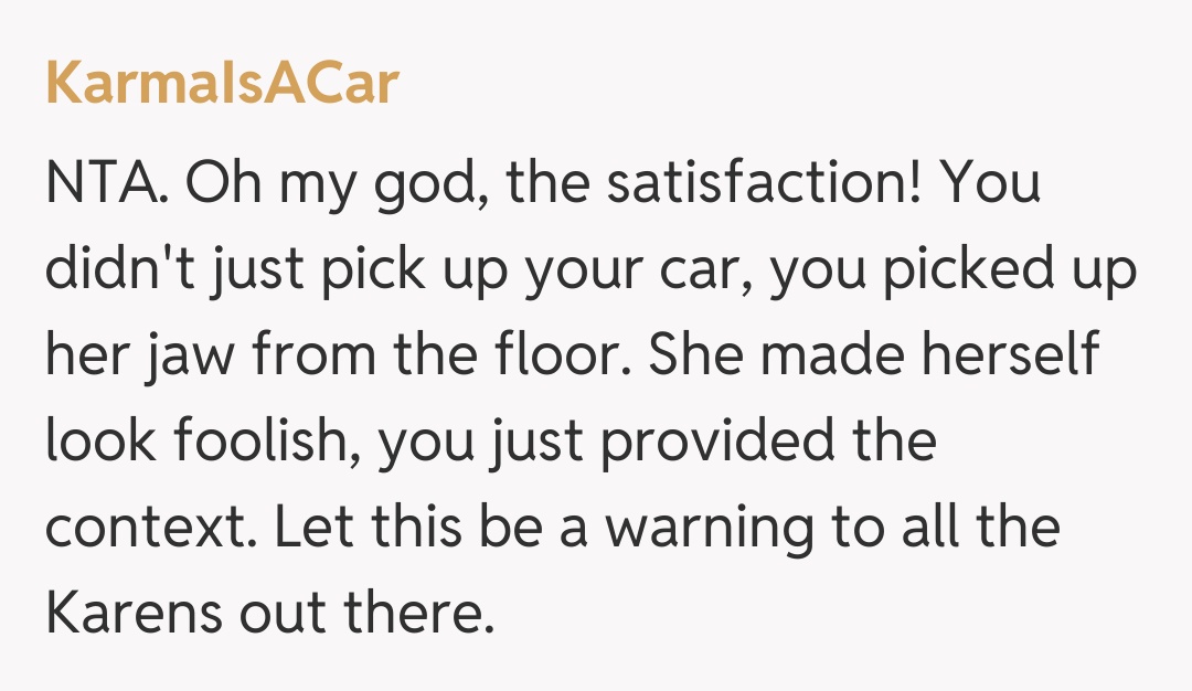 Comentariu de la KarmaIsACar