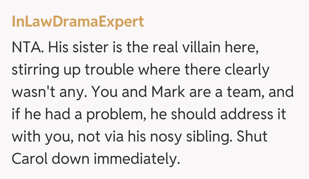 Comentariu de la InLawDramaExpert