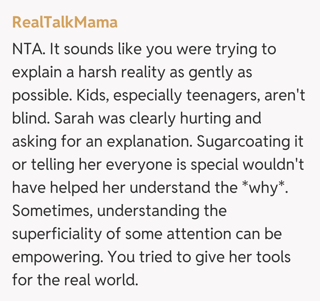 Comentariu de la RealTalkMama