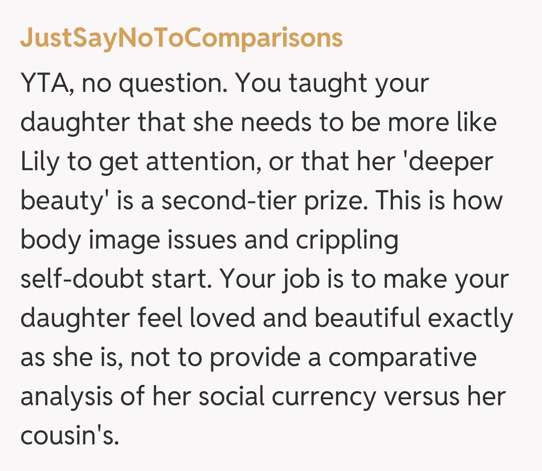 Comentariu de la JustSayNoToComparisons