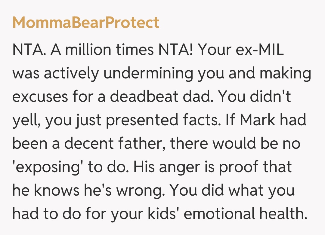 Comentariu de la MommaBearProtect