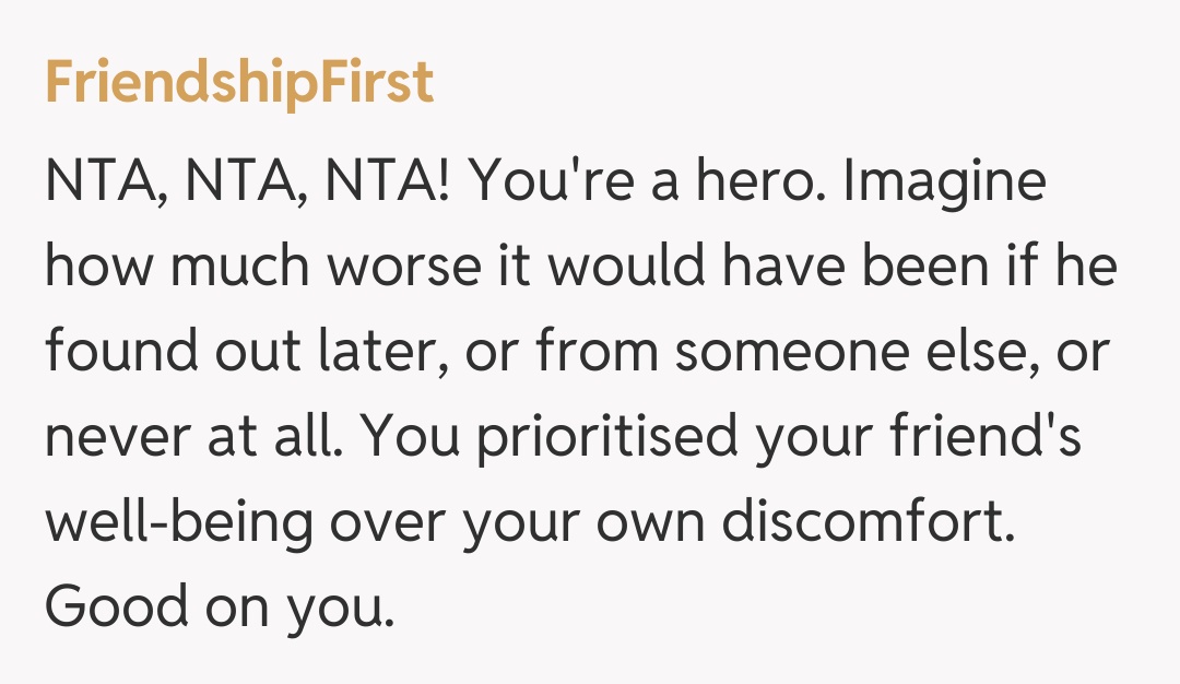 Comentariu de la FriendshipFirst