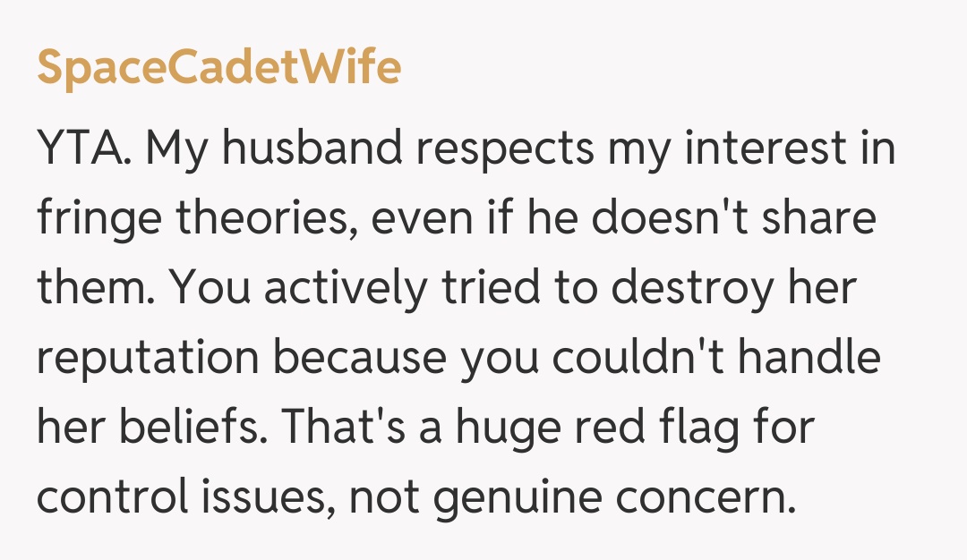 Comentariu de la SpaceCadetWife