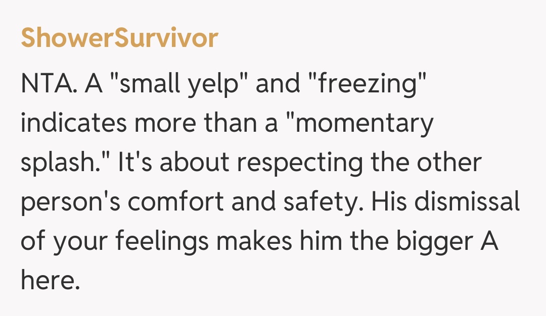 Comentariu de la ShowerSurvivor