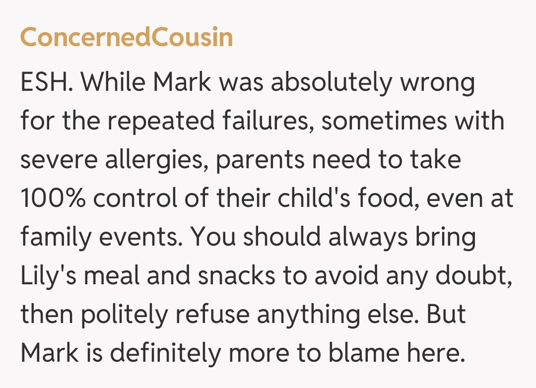 Comentariu de la ConcernedCousin