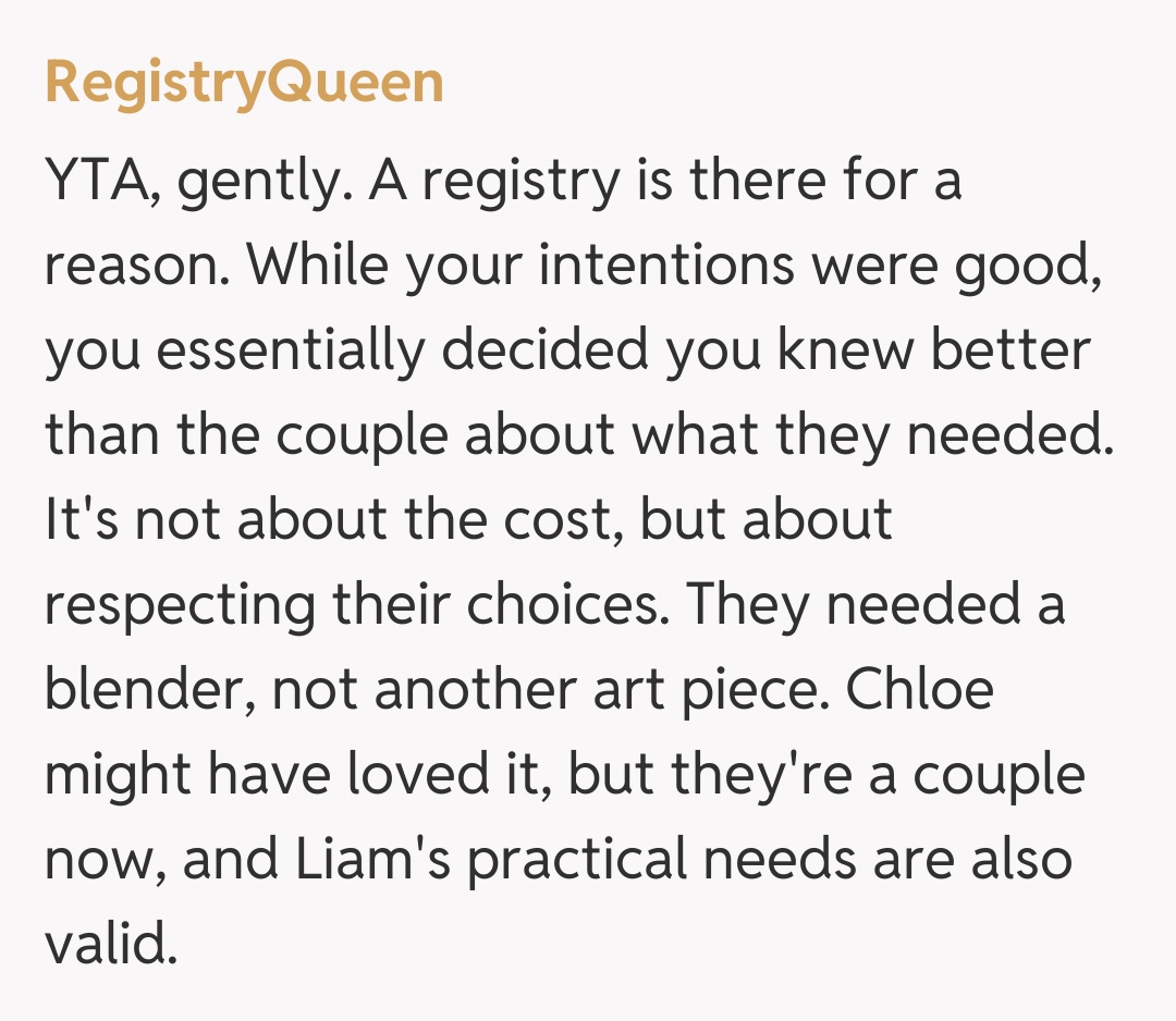 Comentariu de la RegistryQueen
