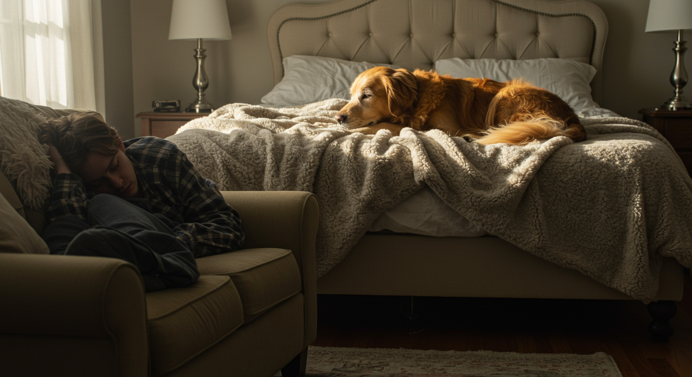 AITA for giving up my bed to my sick dog and sleeping on the couch?