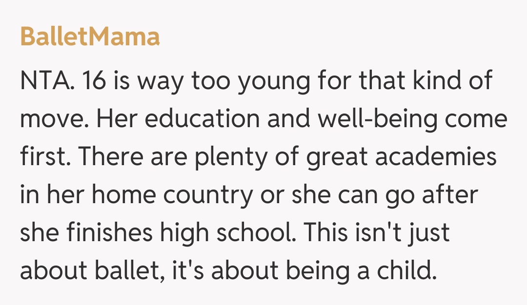 Comentariu de la BalletMama