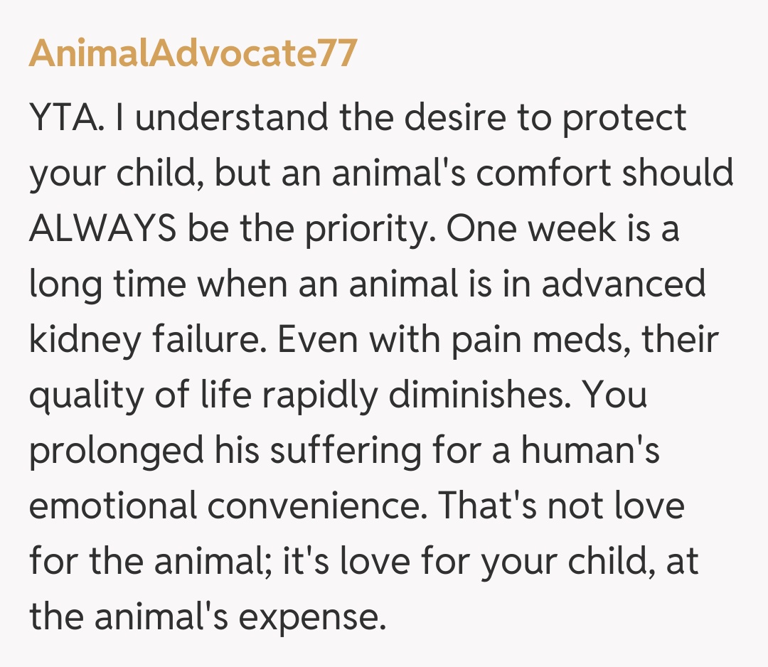 Comentariu de la AnimalAdvocate77