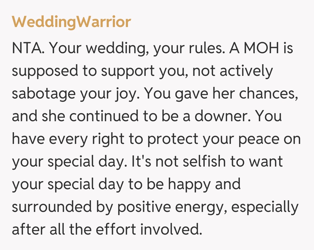 Comentariu de la WeddingWarrior