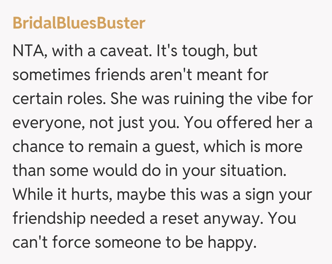 Comentariu de la BridalBluesBuster