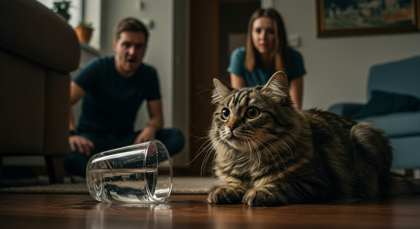 AITA for KICKING OUT my cousin after he YELLED at my cat for knocking over a glass of water?