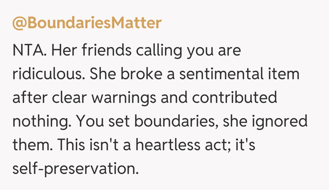 Comentariu de la @BoundariesMatter