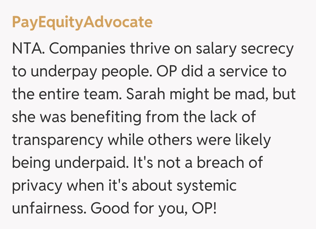 Comentariu de la PayEquityAdvocate
