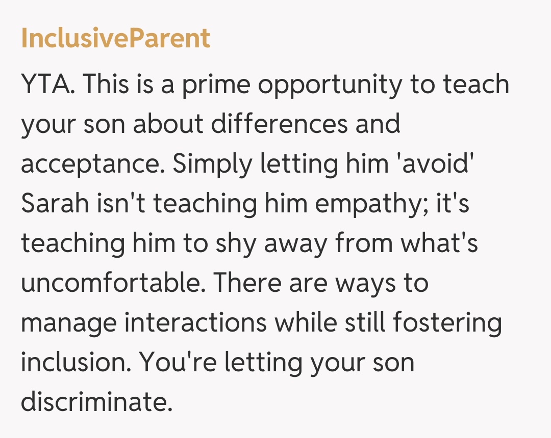 Comentariu de la InclusiveParent