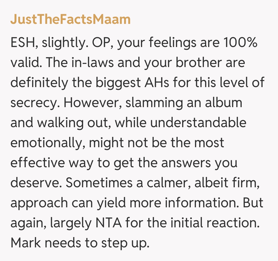 Comentariu de la JustTheFactsMaam
